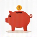 Piggy bank icon for saving money