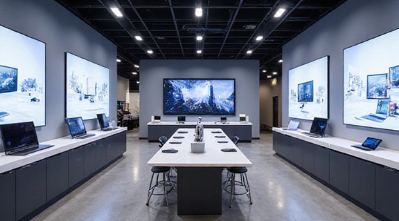 Electronics store interior